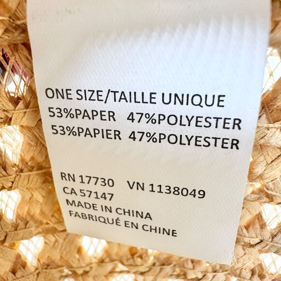 Wide Brim Straw Sun Hat With Multicolor Beaded Band One Size Lightweight Stylish - Picture 4 of 8